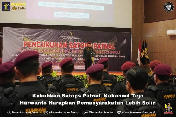 Kukuhkan Satops Patnal, Kakanwil Tejo Harapkan Pemasyarakatan Lebih Solid