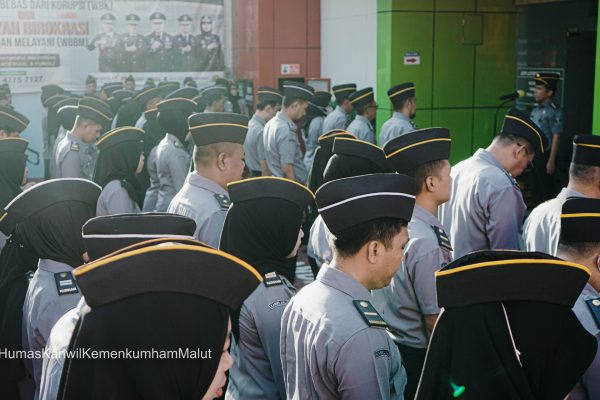 Kanwil Kemenkumham Malut Laksanakan Apel Pagi pasca Libur Cuti Bersama Idul Fitri