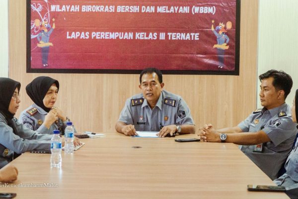 Tinjau Pembangunan Berkelanjutan dan Reformasi Birokrasi, Kadivmin Kanwil Kemenkumham Malut ke Lapas Perempuan Ternate