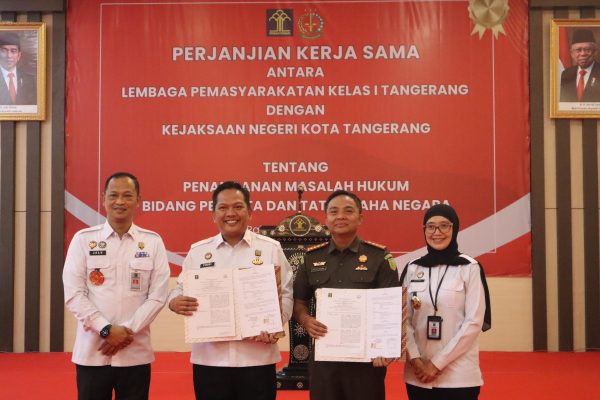 Lapas Kelas I Tangerang Tanda Tangani Perjanjian Kerja Sama dengan Kejaksaan Negeri