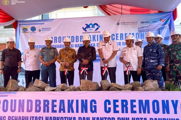 Kemenkumham Jabar Hadiri Groundbreaking Pembangunan Gedung Rehabilitasi dan Kantor BNN Bandung