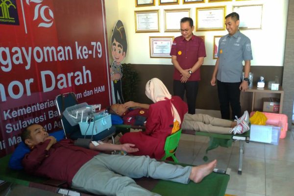 Hari Pengayoman ke-79, Kanim Polman Laksanakan Donor Darah