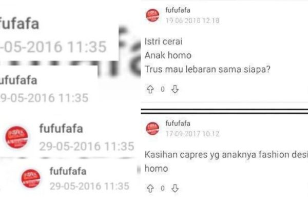 Akun Fufufafa Kuat Milik Gibran, Sebut Prabowo Pecatan Dapat Pensiun, Istri Cerai Anak Homo