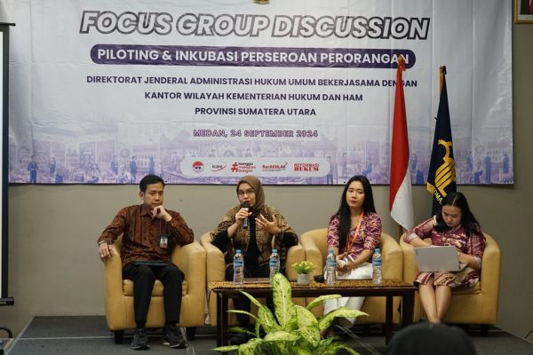 Piloting dan Inkubasi Perseroan Perorangan, Ditjen AHU bersama Kemenkumham Sumut Gelar FGD