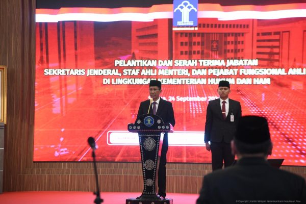 Sekjen Dilantik, Menkumham Beri Arahan : Bukan Sekadar Pemimpin tapi Penggerak Perubahan