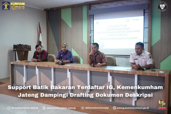Support Batik Bakaran Terdaftar IG, Kemenkumham Jateng Dampingi Drafting Dokumen Deskripsi