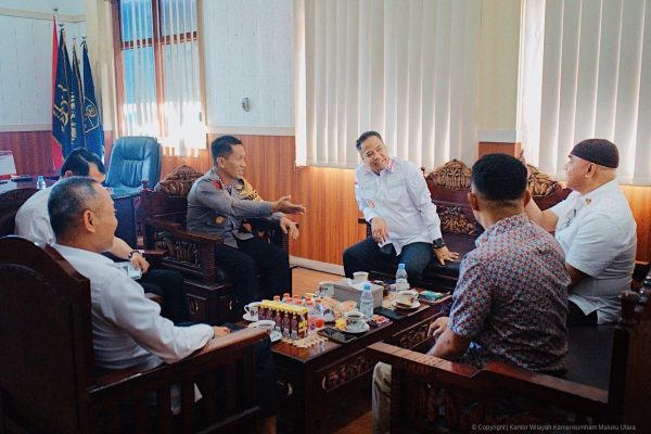 Pererat Kerja Sama, Kanwil Kemenkumham Malut Terima Audiensi Dansat Brimob dan Federasi Kempo Malut