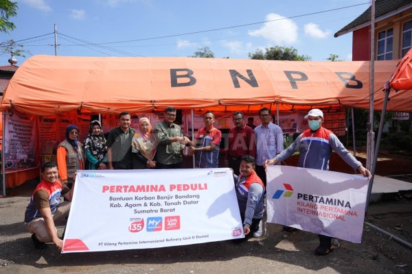 Aksi Cepat Tanggap Bencana Sumbar, Kilang Pertamina Dumai Salurkan Bantuan
