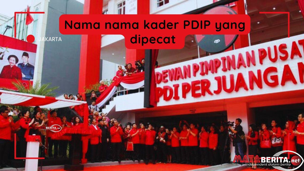 Nama nama ke 27 Kader PDIP yang Dipecat, Termasuk Jokowi!