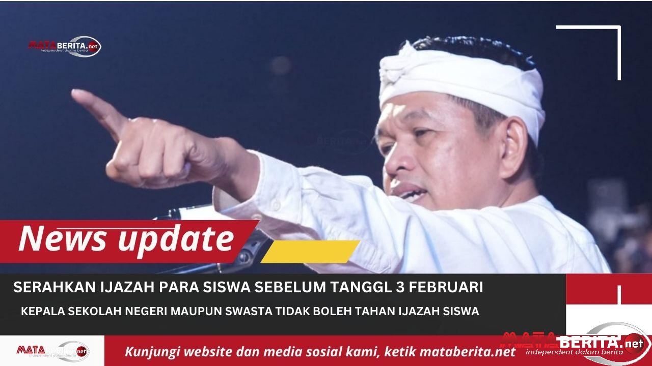 Dedi Mulyadi Minta Kepala Sekolah se-Jabar Serahkan Ijazah Para Siswa yang Sudah Ditahan Sebelum Tanggal 3 Februari