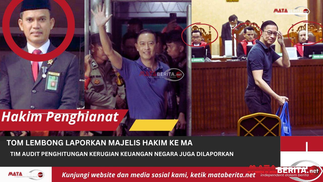 Tom Lembong Laporkan Majelis Hakim dan Tim Audit