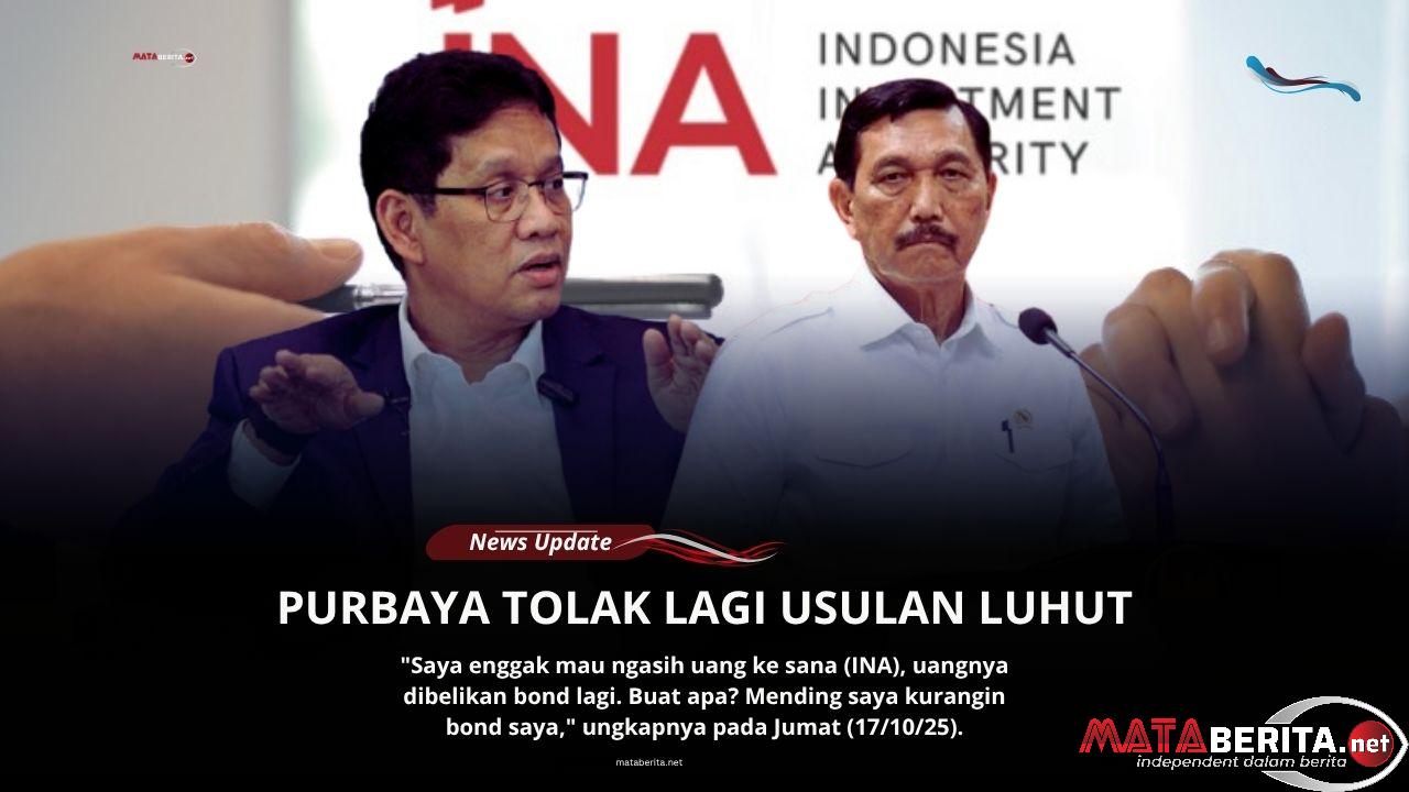Purbaya Kembali Tolak Usulan Luhut Soal Penyuntikan Dana Rp50 Triliun ke INA