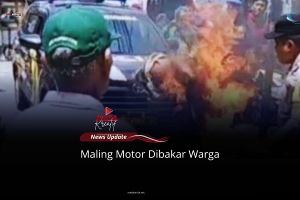 Maling Motor Dibakar Warga